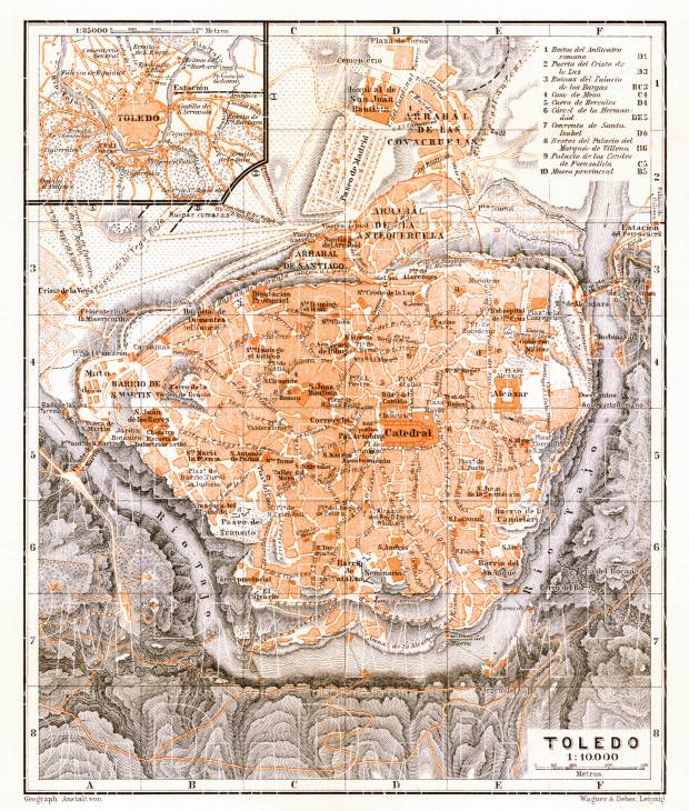 Toledo, city map. Environs of Toledo map, 1899. Use the zooming tool to explore in higher level of detail. Obtain as a quality print or high resolution image