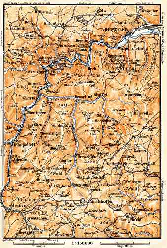 Ahr River valley map, 1905