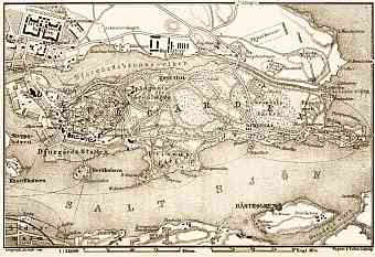 Map of Djurgården Island in Stockholm, 1910