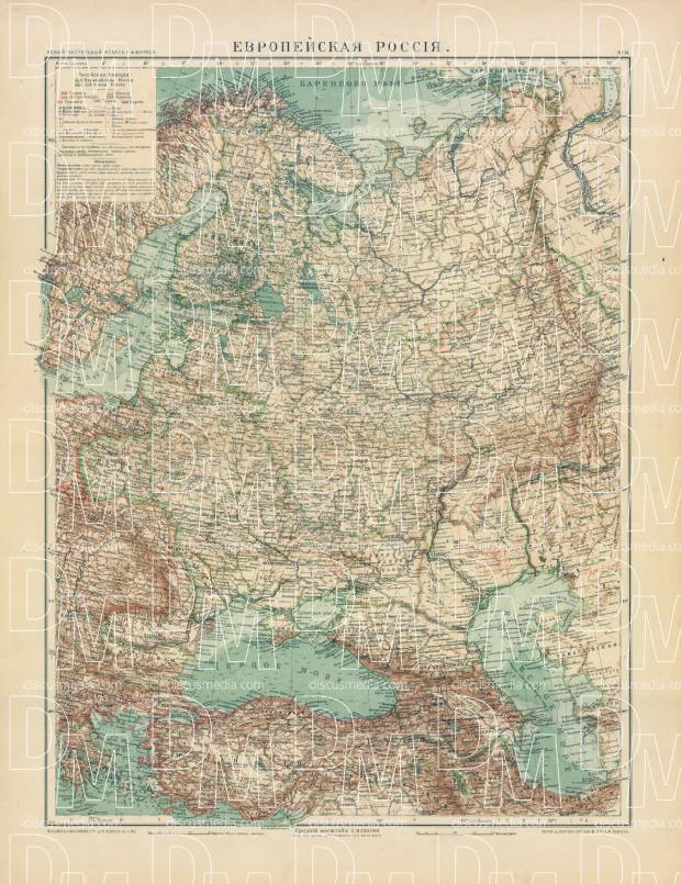 European Russia General Map, 1910. Use the zooming tool to explore in higher level of detail. Obtain as a quality print or high resolution image