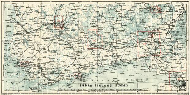 South Finland map, 1914. Use the zooming tool to explore in higher level of detail. Obtain as a quality print or high resolution image