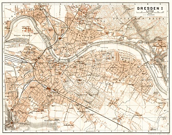 Dresden city map, 1911