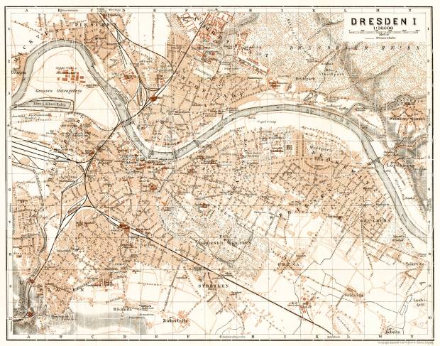 Dresden city map, 1911. Use the zooming tool to explore in higher level of detail. Obtain as a quality print or high resolution image