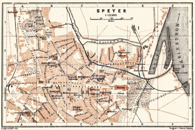 Speyer city map, 1905. Use the zooming tool to explore in higher level of detail. Obtain as a quality print or high resolution image