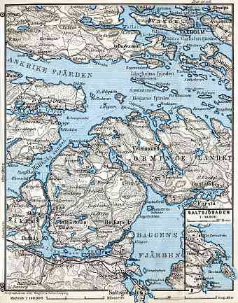 Vaxholm, Saltsjöbaden and environs map, 1910