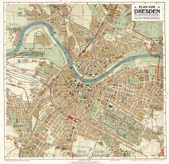 Dresden city map, about 1910