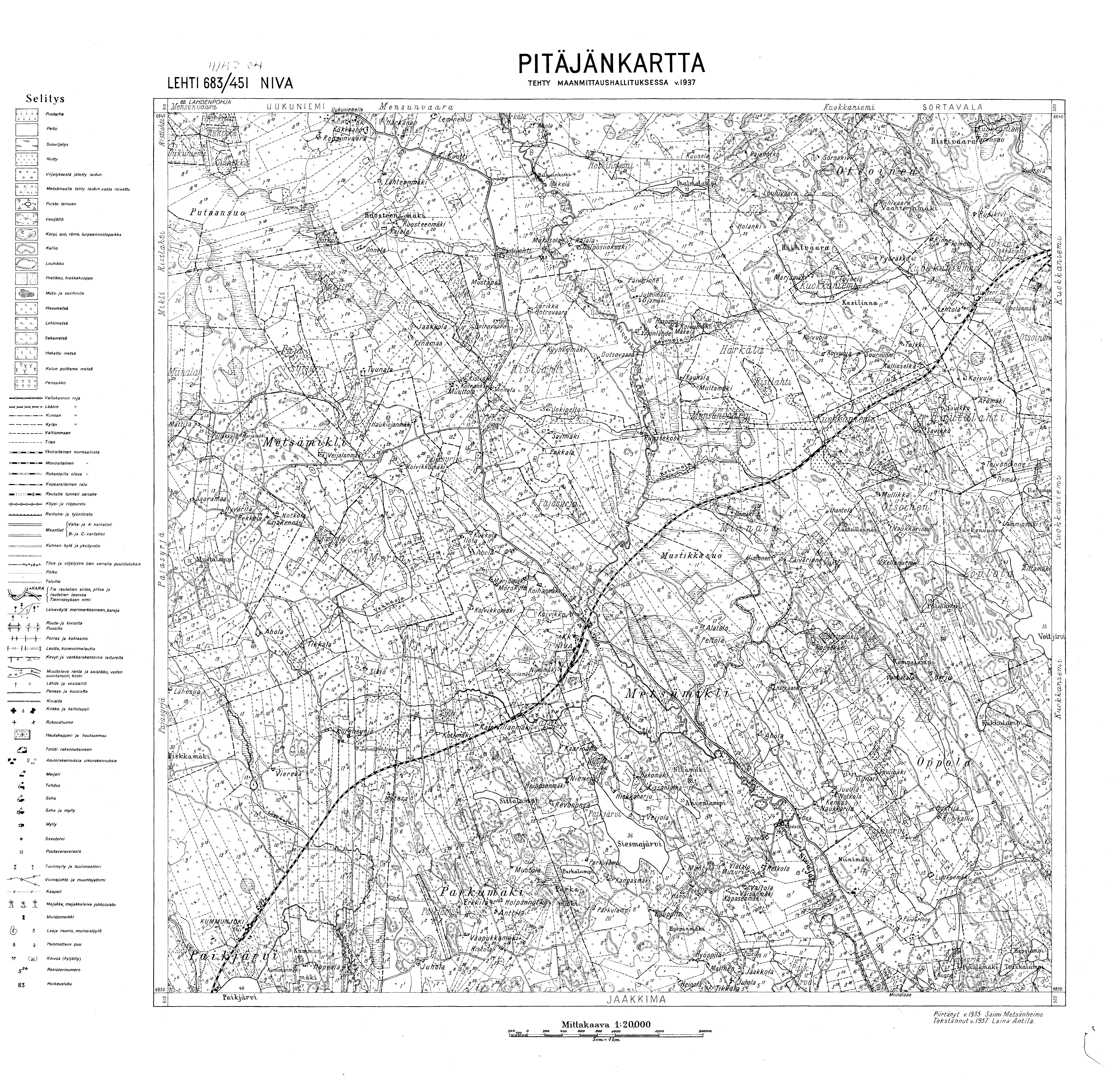 Niva (Niva. Niva. Pitäjänkartta 414204. Parish map from 1935. Use the zooming tool to explore in higher level of detail. Obtain as a quality print or high resolution image