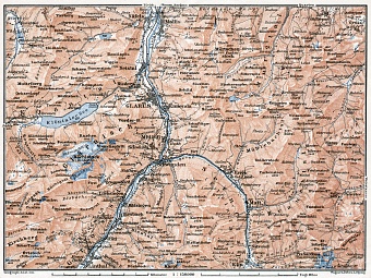 Glarus and environs map, 1909
