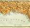 Italian Genoese Riviera (Rivière) from Savona to Genoa, map, 1908