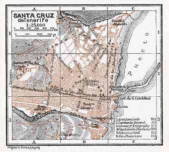 Santa Cruz de Tenerife city map, 1911