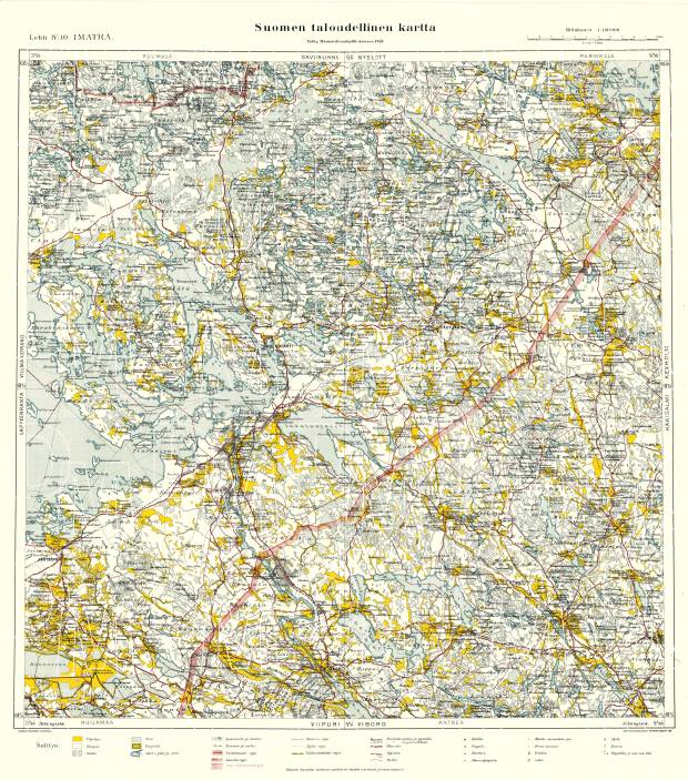 Imatra. Taloudellinen kartta. Economic map from 1939. Use the zooming tool to explore in higher level of detail. Obtain as a quality print or high resolution image
