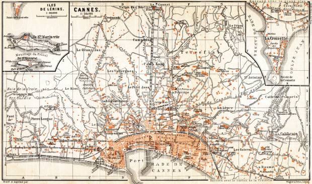 Cannes city map, 1900. Use the zooming tool to explore in higher level of detail. Obtain as a quality print or high resolution image