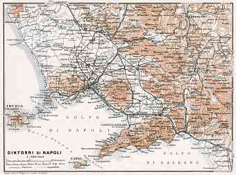 Naples (Napoli) western environs map, 1911