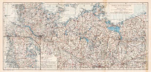Germany, western provinces of the northwestern part (with Schleswig). General map, 1906. Use the zooming tool to explore in higher level of detail. Obtain as a quality print or high resolution image