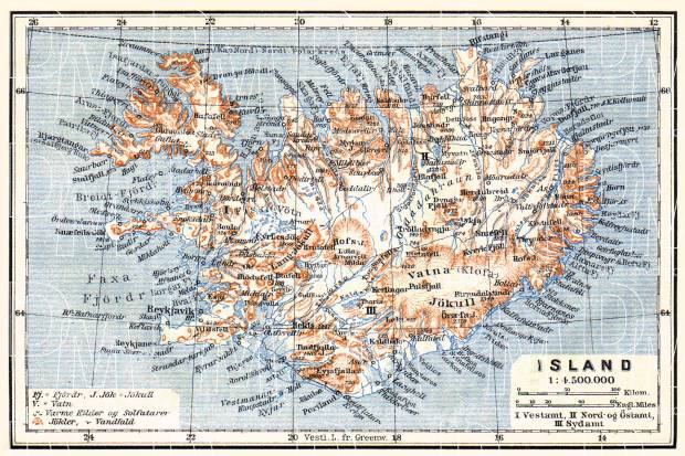 Iceland, general map, 1910. Use the zooming tool to explore in higher level of detail. Obtain as a quality print or high resolution image