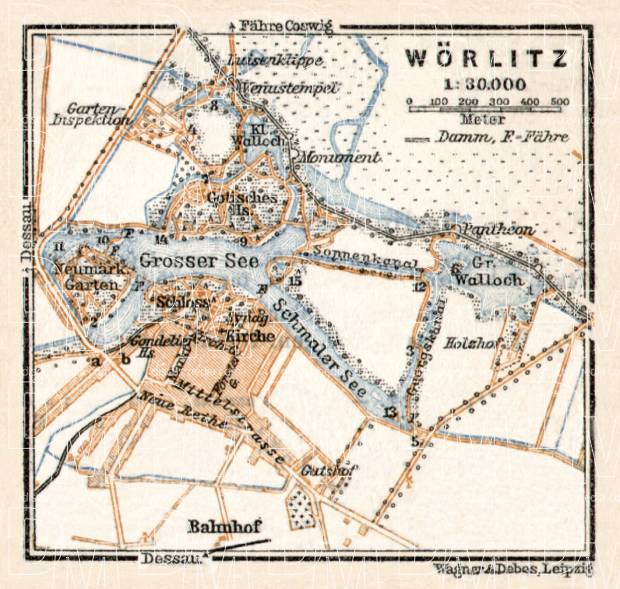 Wörlitz town plan, 1911. Use the zooming tool to explore in higher level of detail. Obtain as a quality print or high resolution image