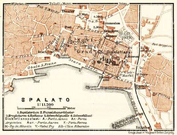 Map of the environs of Spalato, 1911. Use the zooming tool to explore in higher level of detail. Obtain as a quality print or high resolution image