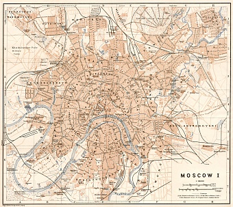 Moscow (Москва, Moskva), city map (in English), 1914