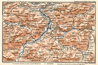 Füssen and environs map, 1906
