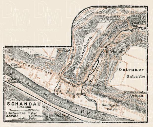 Bad Schandau town plan, 1911. Use the zooming tool to explore in higher level of detail. Obtain as a quality print or high resolution image