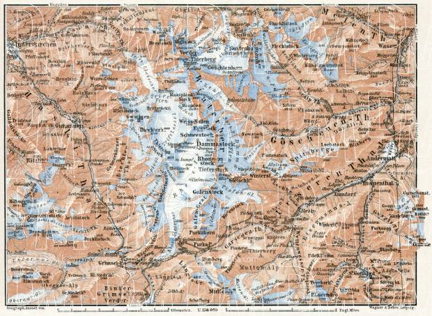 Trift (Gadmen) Glacier and environs map, 1909. Use the zooming tool to explore in higher level of detail. Obtain as a quality print or high resolution image