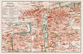 Prague (Prag, Praha) city map, 1903
