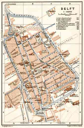 Delft city map, 1909