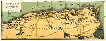 Algeria and Tunisia, general map, 1900