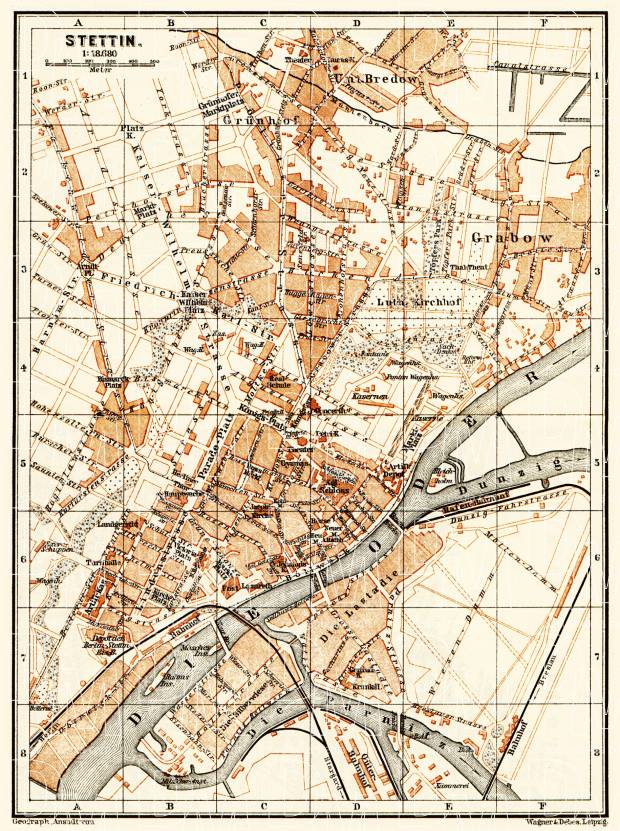 Stettin (Szczecin) city map, 1887. Use the zooming tool to explore in higher level of detail. Obtain as a quality print or high resolution image