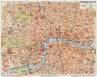London city map, 1903 (legend in Russian)