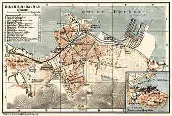 Dairen (大連, Dalian) city map, 1914
