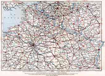 France, northern part. Motoring road map, 1931