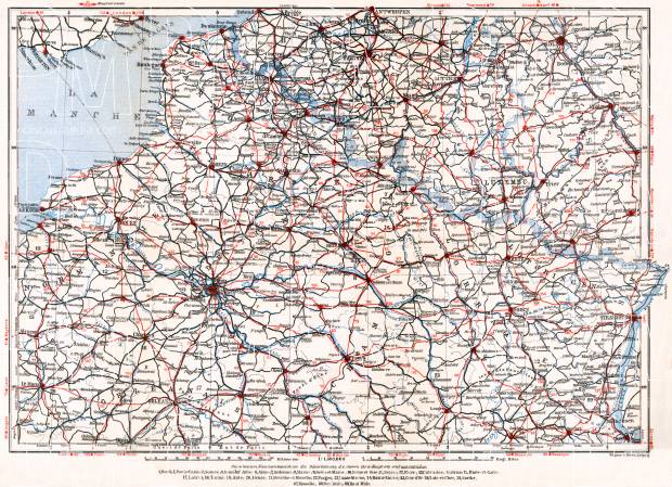 France, northern part. Motoring road map, 1931. Use the zooming tool to explore in higher level of detail. Obtain as a quality print or high resolution image