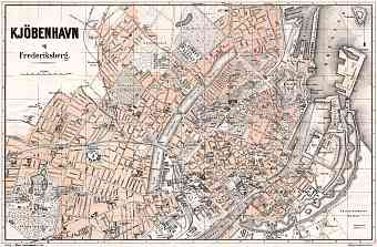 Copenhagen (Kjöbenhavn, København) city map, 1913