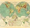 World Hemisphere Map (Physical, in Russian), 1910