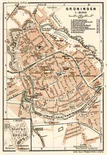 Groningen city map, 1909