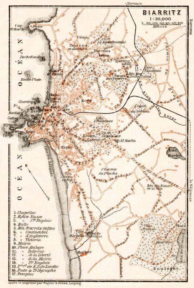 Biarritz city map, 1902. Use the zooming tool to explore in higher level of detail. Obtain as a quality print or high resolution image