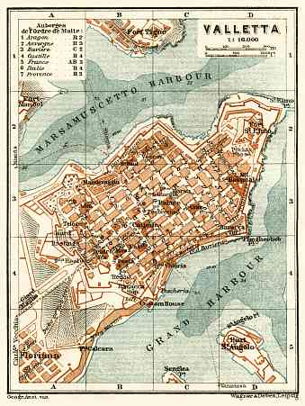 Valletta city map, 1929