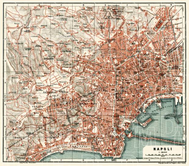 Naples (Napoli) city map, 1929. Use the zooming tool to explore in higher level of detail. Obtain as a quality print or high resolution image
