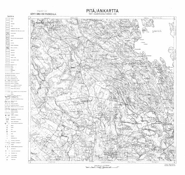 Ruskeala. Pitäjänkartta 423110. Parish map from 1931. Use the zooming tool to explore in higher level of detail. Obtain as a quality print or high resolution image
