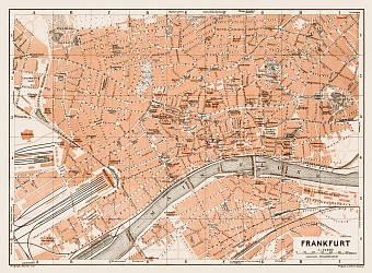 Frankfurt (Frankfurt-am-Main) city map, 1909