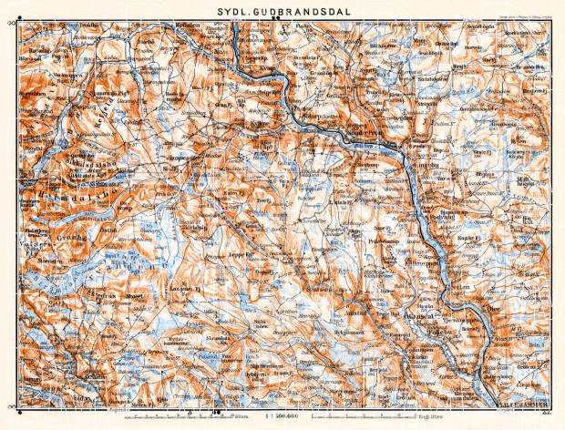 South Gudbrand Valley map, 1910. Use the zooming tool to explore in higher level of detail. Obtain as a quality print or high resolution image