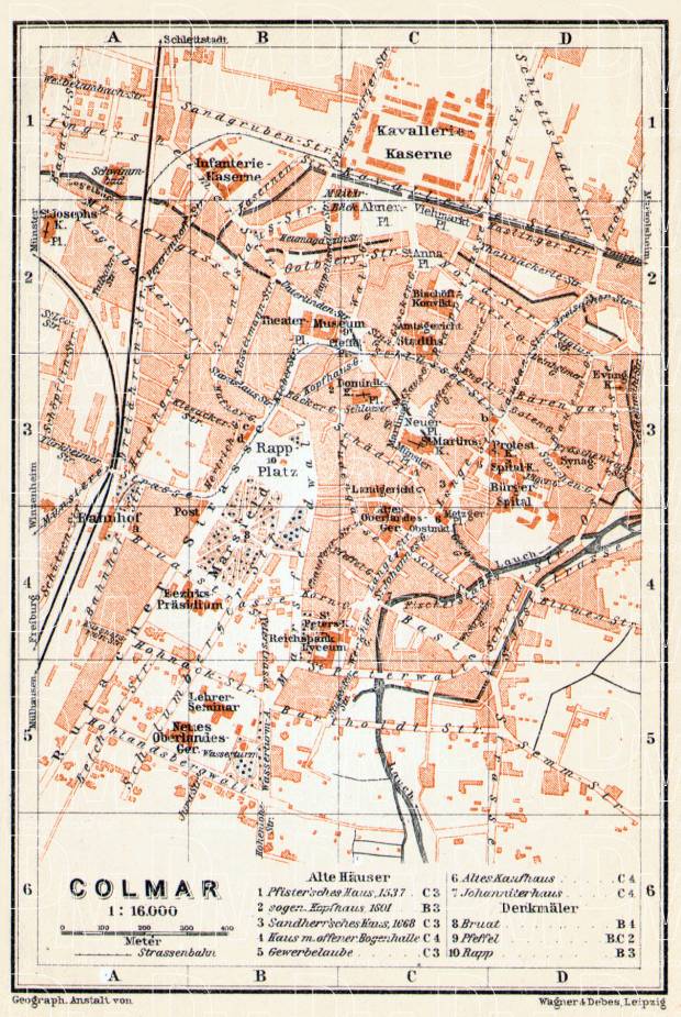 Colmar city map, 1906. Use the zooming tool to explore in higher level of detail. Obtain as a quality print or high resolution image