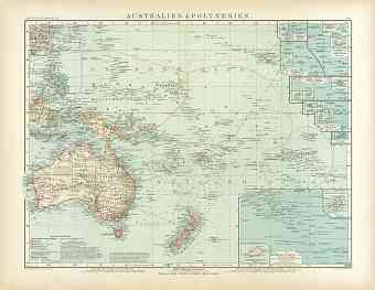 Australia and Polynesia Map, 1905