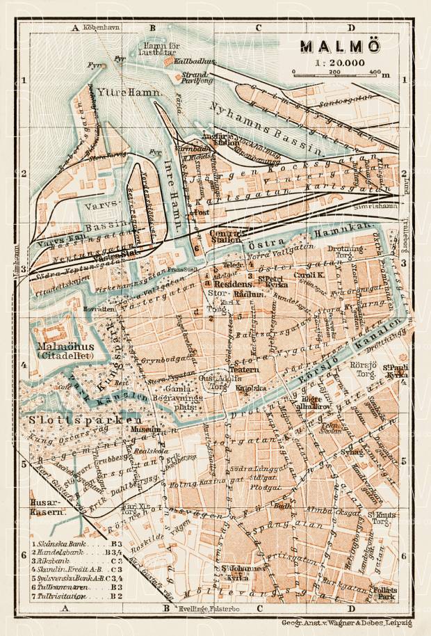 Malmö city map, 1929. Use the zooming tool to explore in higher level of detail. Obtain as a quality print or high resolution image