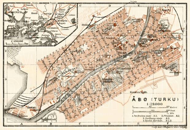 Åbo (Turku) city map, 1914. Use the zooming tool to explore in higher level of detail. Obtain as a quality print or high resolution image