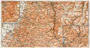 Schwarzwald (the Black Forest). The Murgtal region map with Bühlertal district map, 1909