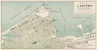 Batum (ბათუმი, Batumi) town plan, 1914