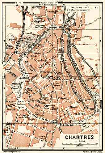 Chartres city map, 1913