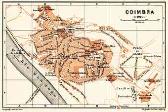 Coimbra city map, 1899